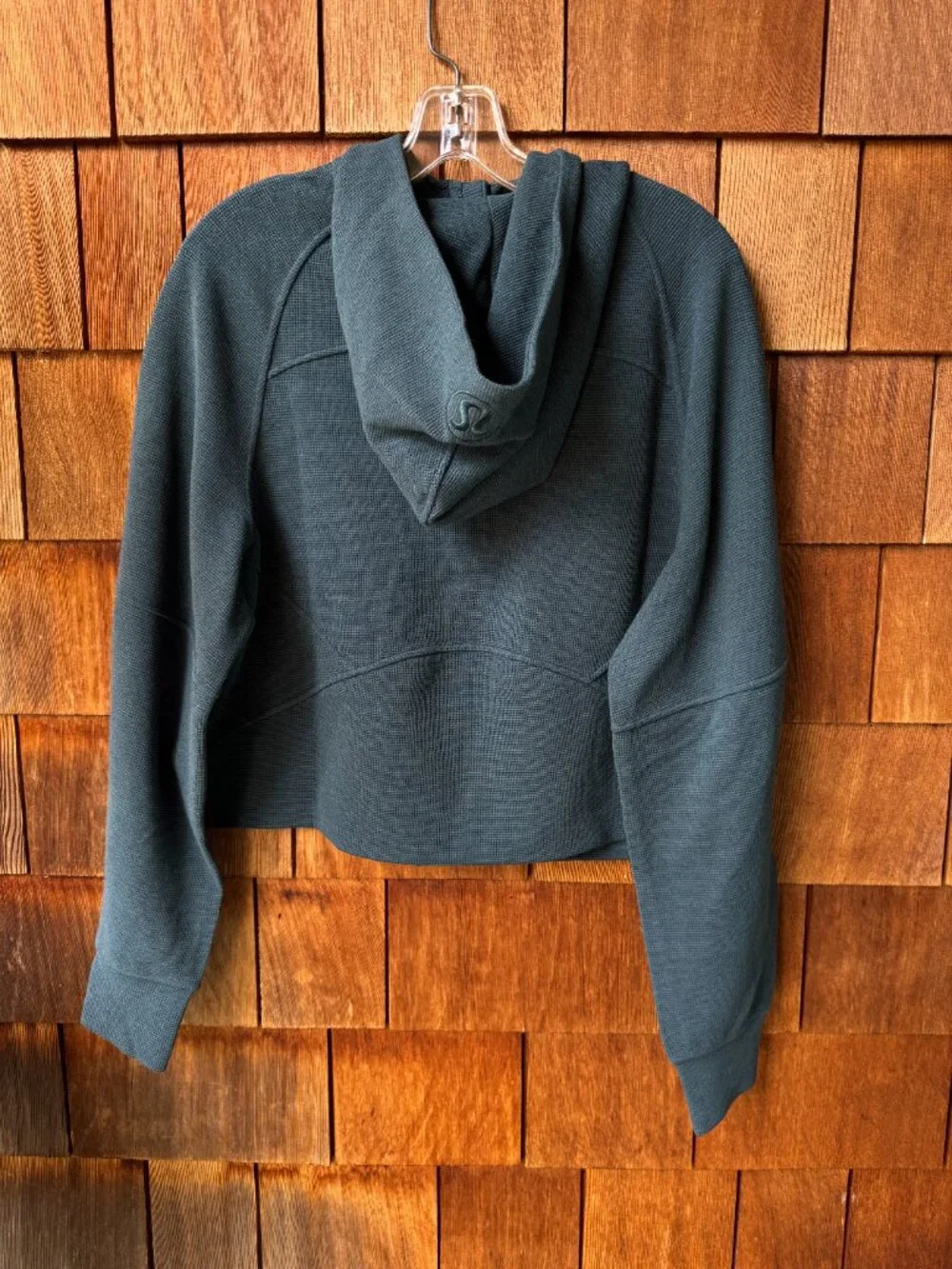 Lululemon Heathered Indochine Blue Oversized Full-Zip Hoodie Waffle in Med/Large - Picture 6 of 10